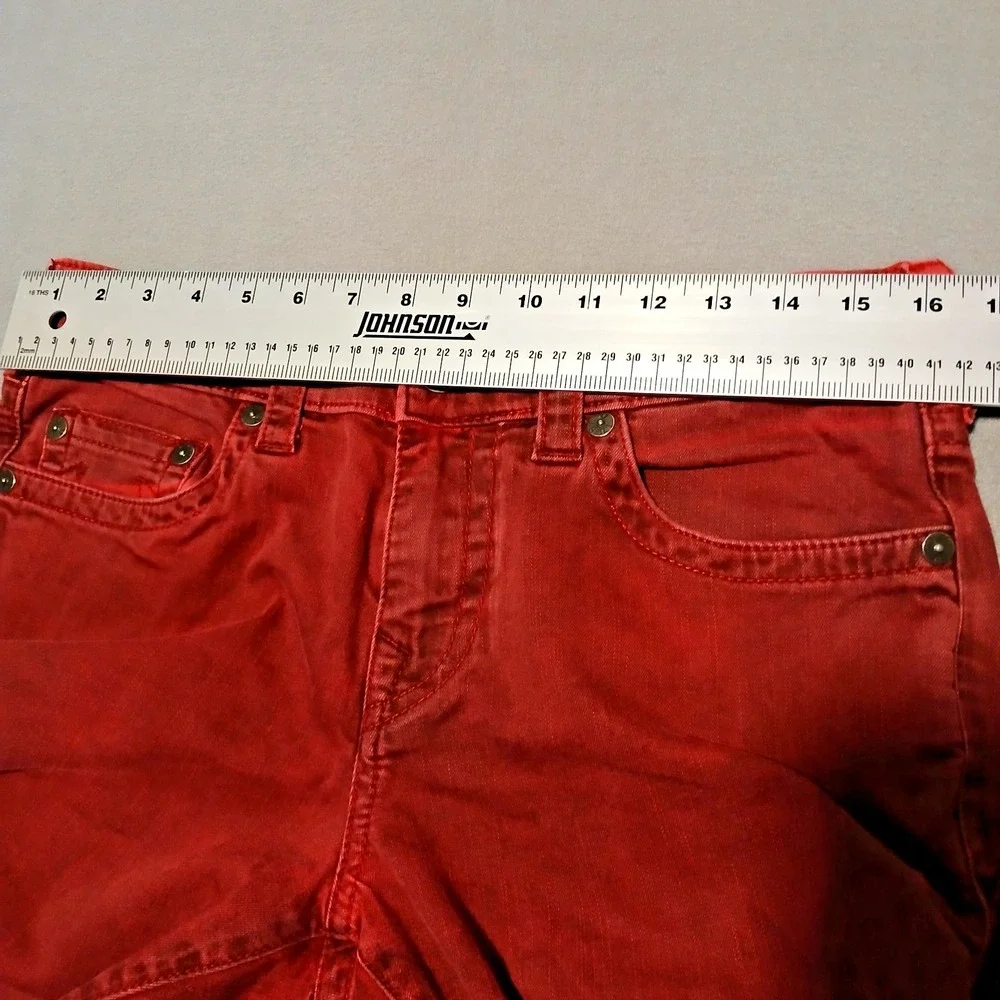 True Religion Red Vintage Rocco Mens Relaxed Skinny Jeans Size 30‎